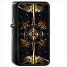 Fractal Oil Windproof Black Lighter Briquet Encendedor L329