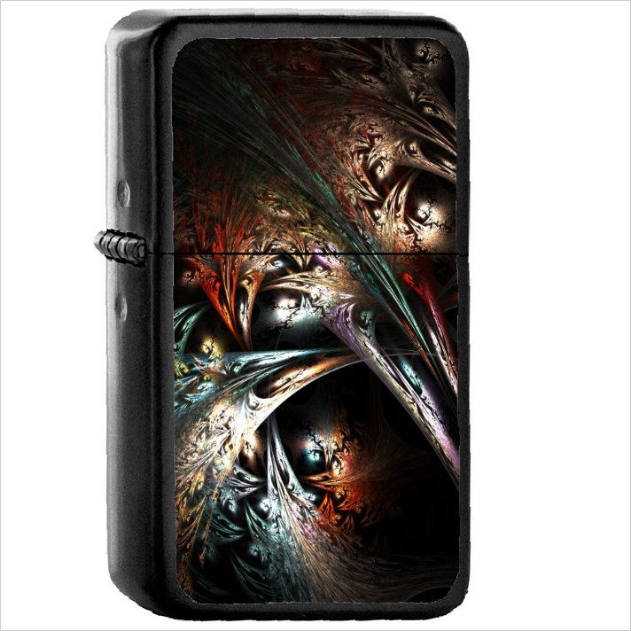 Fractal Oil Windproof Black Lighter Briquet Encendedor L351