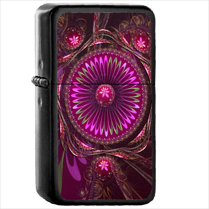 Fractal Oil Windproof Black Lighter Briquet Encendedor L352