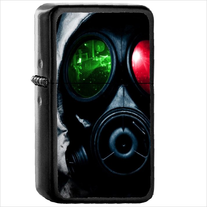 Gas Mask Oil Windproof Black Lighter Briquet Encendedor L206