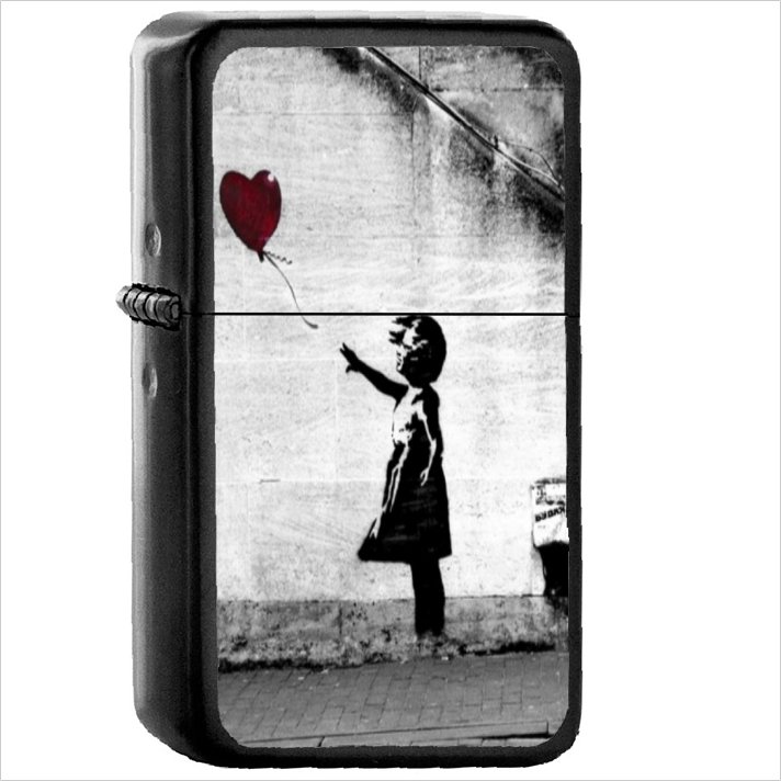Graffiti Oil Windproof Black Lighter Briquet Encendedor L569