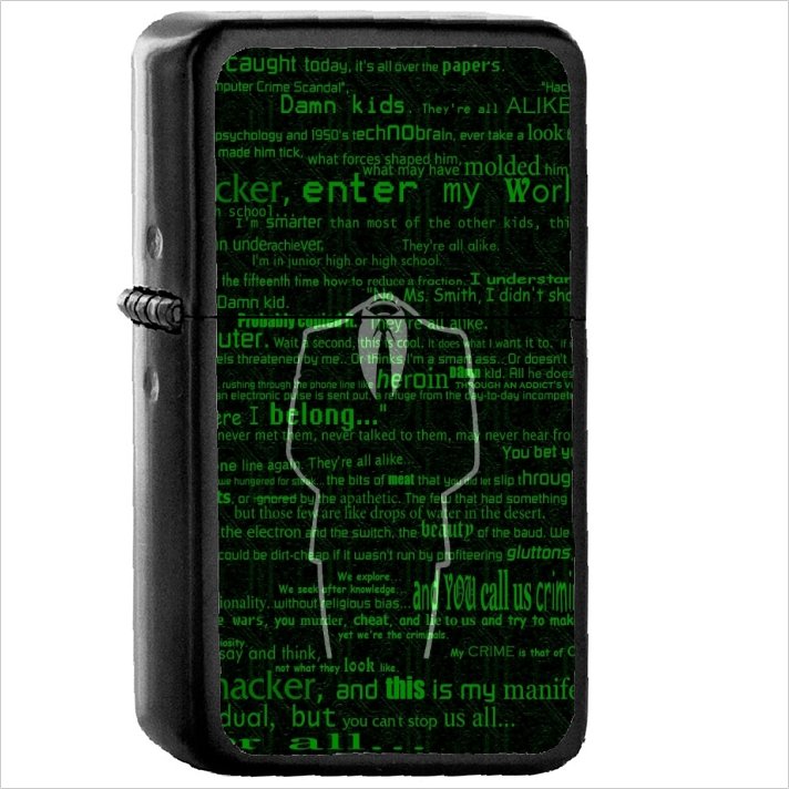 Hacker Oil Windproof Black Lighter Briquet Encendedor L540