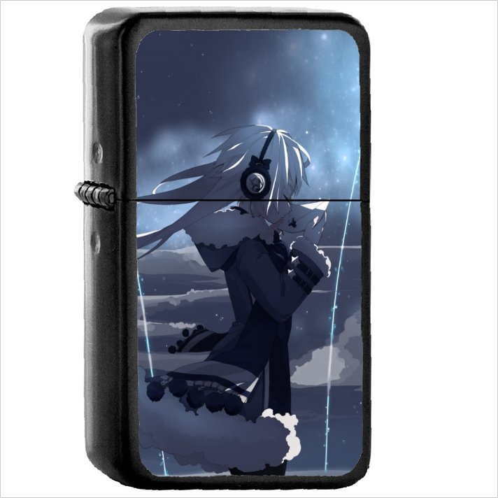Headphones Oil Windproof Black Lighter Briquet Encendedor L539