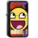 Humor Smiley Emoji Oil Windproof Black Lighter Briquet Encendedor L1589