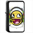 Humor Smiley Emoji Oil Windproof Black Lighter Briquet Encendedor L2812