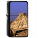 Man Made Chichen Itza Oil Windproof Black Lighter Briquet Encendedor L775