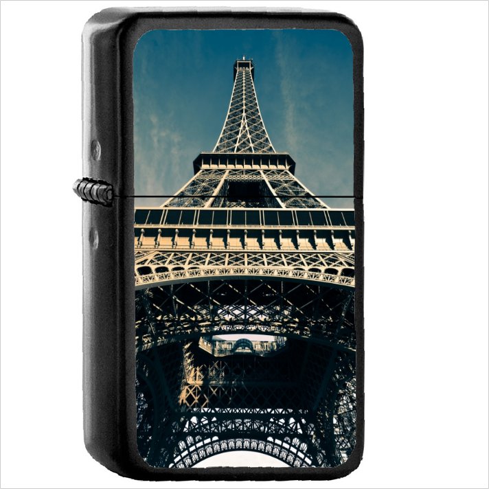 Man Made Eiffel Tower Monuments Oil Windproof Black Lighter Briquet Encendedor L983