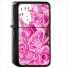 Man Made Flower Oil Windproof Black Lighter Briquet Encendedor L2637