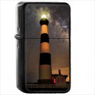 Man Made Lighthouse Buildings Oil Windproof Black Lighter Briquet Encendedor L3276