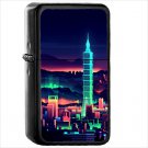 Man Made Taipei Cities Taiwan Oil Windproof Black Lighter Briquet Encendedor L1141