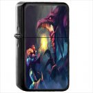 Metroid Oil Windproof Black Lighter Briquet Encendedor L259