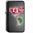 Misc World Map Oil Windproof Black Lighter Briquet Encendedor L1031