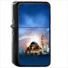 Religious Mosque Mosques Oil Windproof Black Lighter Briquet Encendedor L3450