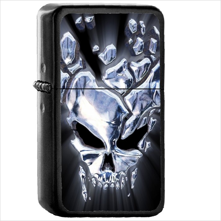Skull Oil Windproof Black Lighter Briquet Encendedor L123