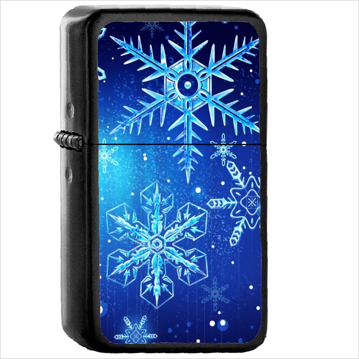 Snowflake Oil Windproof Black Lighter Briquet Encendedor L145