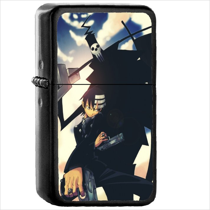 Soul Eater Oil Windproof Black Lighter Briquet Encendedor L373