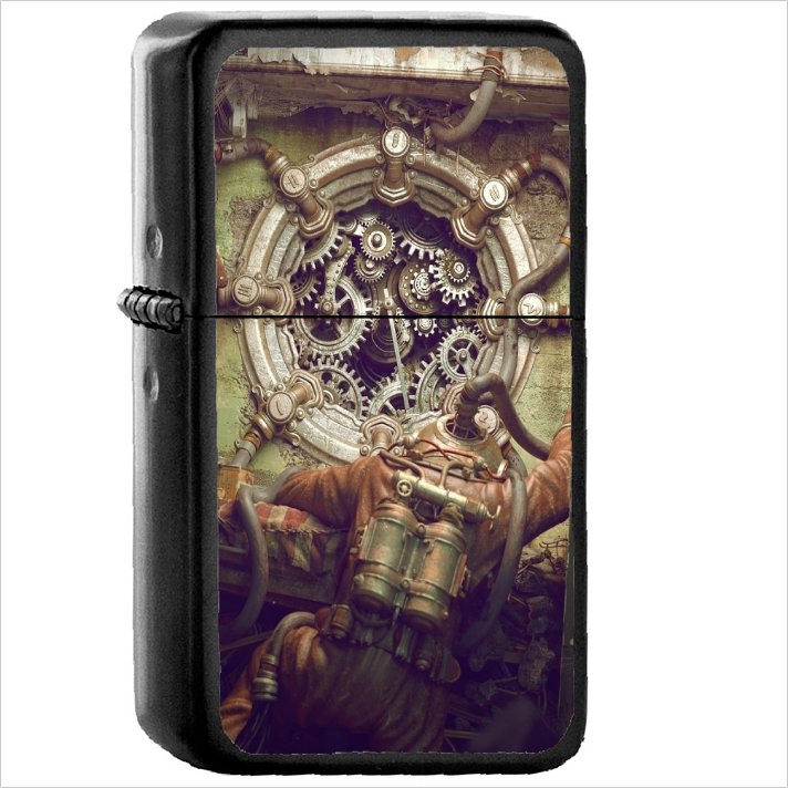 Steampunk Oil Windproof Black Lighter Briquet Encendedor L226