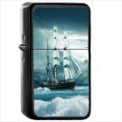 Fantasy Ship Oil Windproof Black Lighter Briquet Encendedor L3130