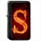 Artistic Flame S letter Oil Windproof Black Lighter Briquet Encendedor L1529