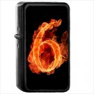 Artistic Flame 6 Number Oil Windproof Black Lighter Briquet Encendedor L2006