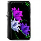Artistic Flower Flowers Oil Windproof Black Lighter Briquet Encendedor L1149