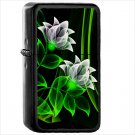 Artistic Flower Flowers Oil Windproof Black Lighter Briquet Encendedor L1150