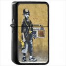 Artistic Graffiti Oil Windproof Black Lighter Briquet Encendedor L2657