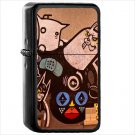 Artistic Graffiti Oil Windproof Black Lighter Briquet Encendedor L2658