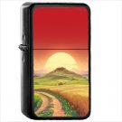 Artistic Landscape Oil Windproof Black Lighter Briquet Encendedor L3447
