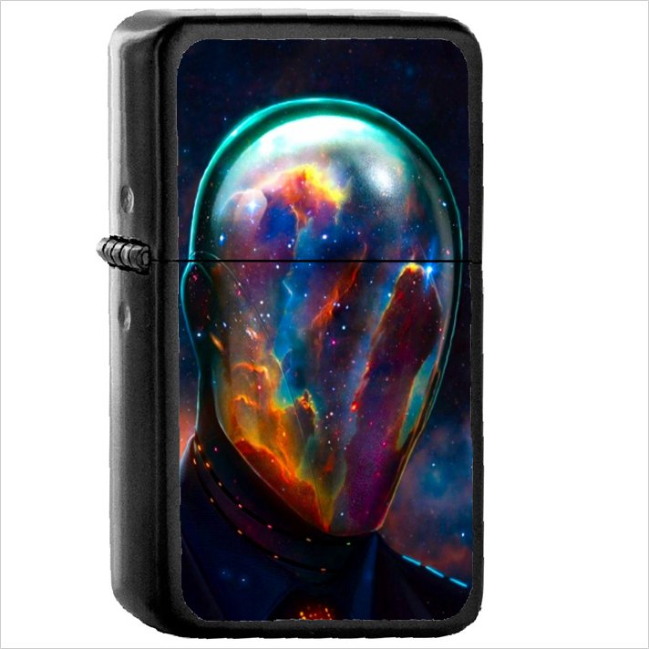 Artistic Oil Windproof Black Lighter Briquet Encendedor L535