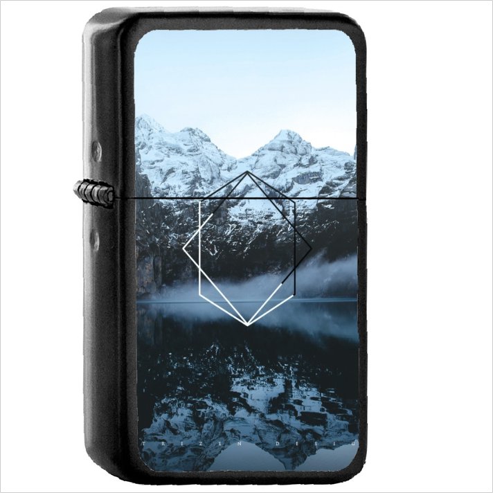Artistic Polyscape Oil Windproof Black Lighter Briquet Encendedor L3597