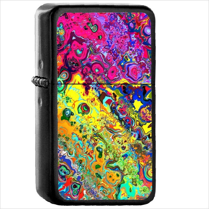 Artistic Psychedelic Oil Windproof Black Lighter Briquet Encendedor L903