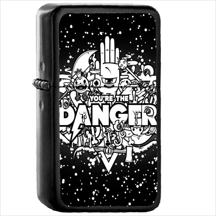 Artistic Psychedelic Oil Windproof Black Lighter Briquet Encendedor L1233
