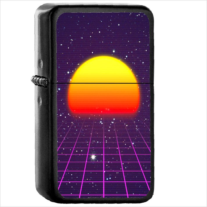 Artistic Retro Wave Oil Windproof Black Lighter Briquet Encendedor L3453
