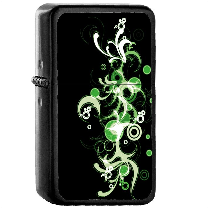 Artistic Vector Oil Windproof Black Lighter Briquet Encendedor L3579