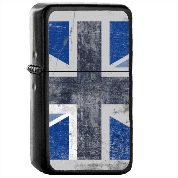 Misc Union Jack Oil Windproof Black Lighter Briquet Encendedor L1303