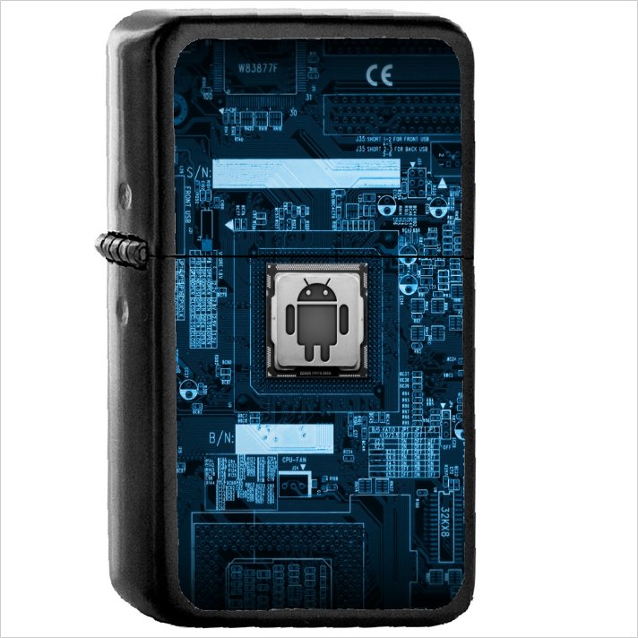 Technology Android Oil Windproof Black Lighter Briquet Encendedor L787