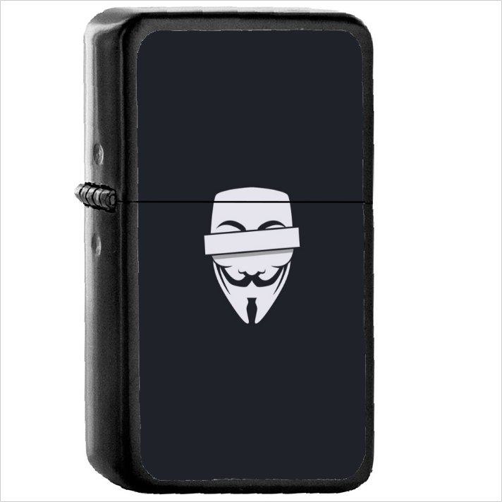 Technology Anonymous Oil Windproof Black Lighter Briquet Encendedor L1925