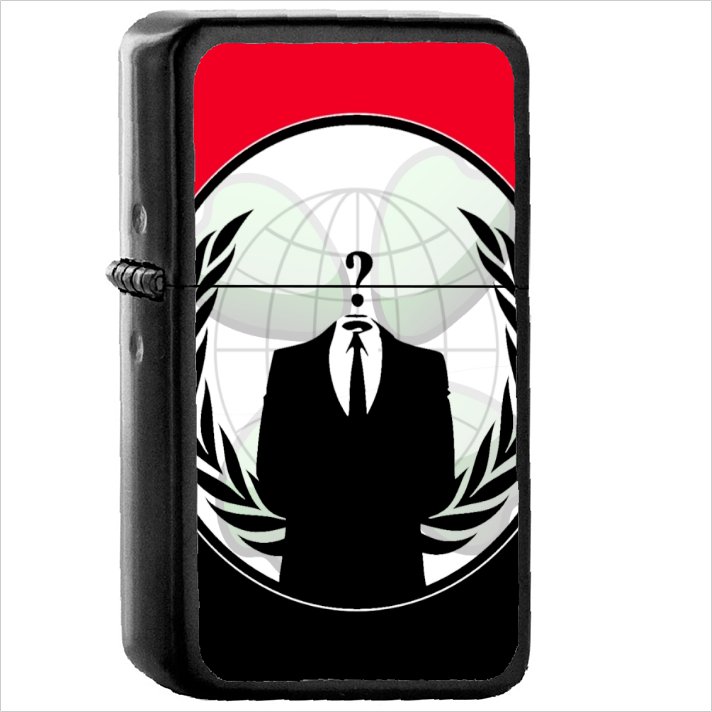 Technology Anonymous Oil Windproof Black Lighter Briquet Encendedor L2210