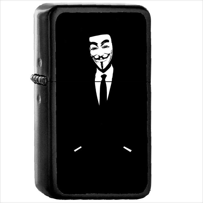 Technology Anonymous Oil Windproof Black Lighter Briquet Encendedor L2650