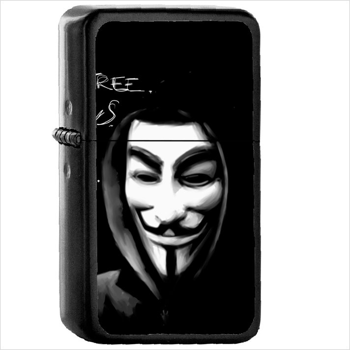 Technology Anonymous Oil Windproof Black Lighter Briquet Encendedor L2824