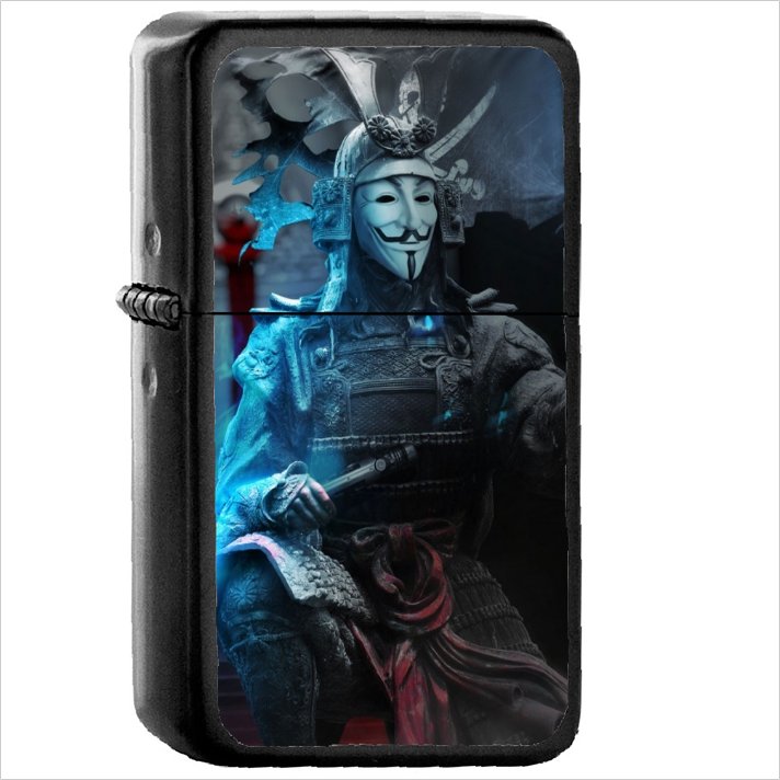 Technology Anonymous Oil Windproof Black Lighter Briquet Encendedor L2855