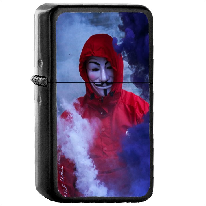 Technology Anonymous Oil Windproof Black Lighter Briquet Encendedor L3483