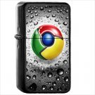 Technology Google Chrome Oil Windproof Black Lighter Briquet Encendedor L2244