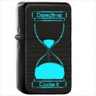 Technology Programming Oil Windproof Black Lighter Briquet Encendedor L2241