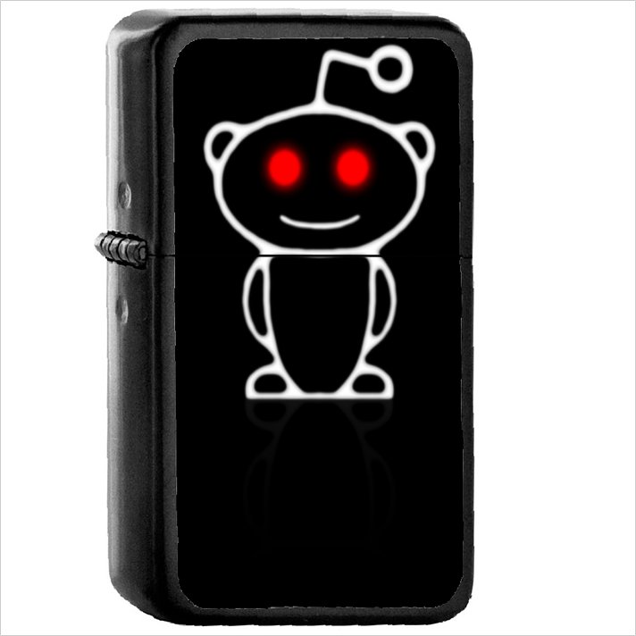 Technology Reddit Oil Windproof Black Lighter Briquet Encendedor L1812