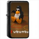 Technology Ubuntu Oil Windproof Black Lighter Briquet Encendedor L2243