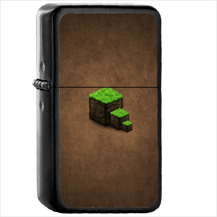 Minecraft Oil Windproof Black Lighter Briquet Encendedor L20