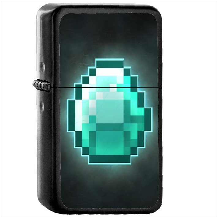 Minecraft Oil Windproof Black Lighter Briquet Encendedor L119