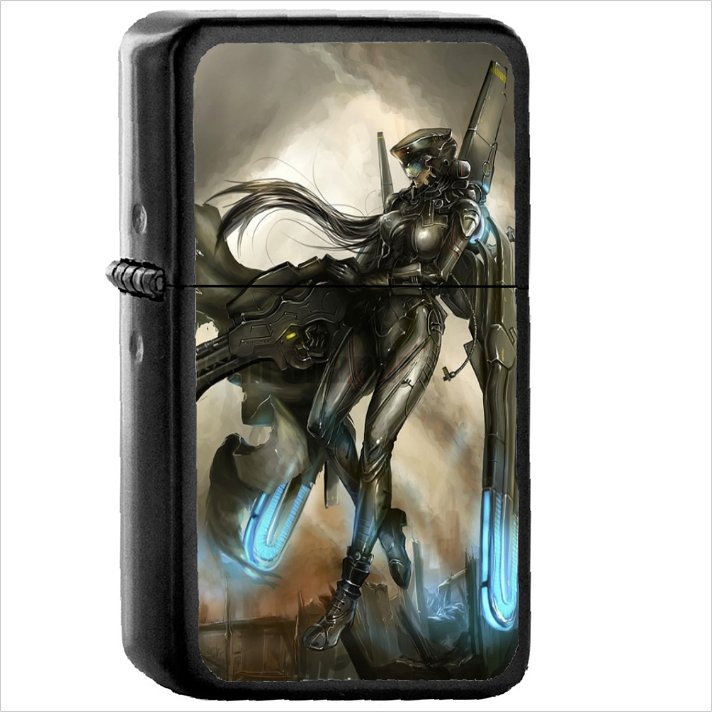Warrior Oil Windproof Black Lighter Briquet Encendedor L126